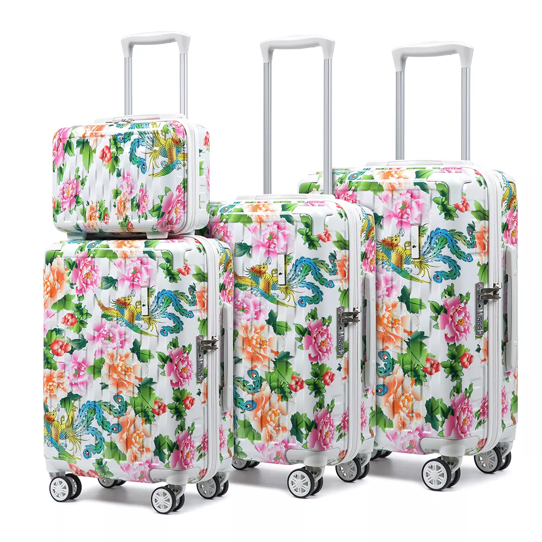 2021 PC Dragon or Phoenix Peony Design Hardside Suitcase